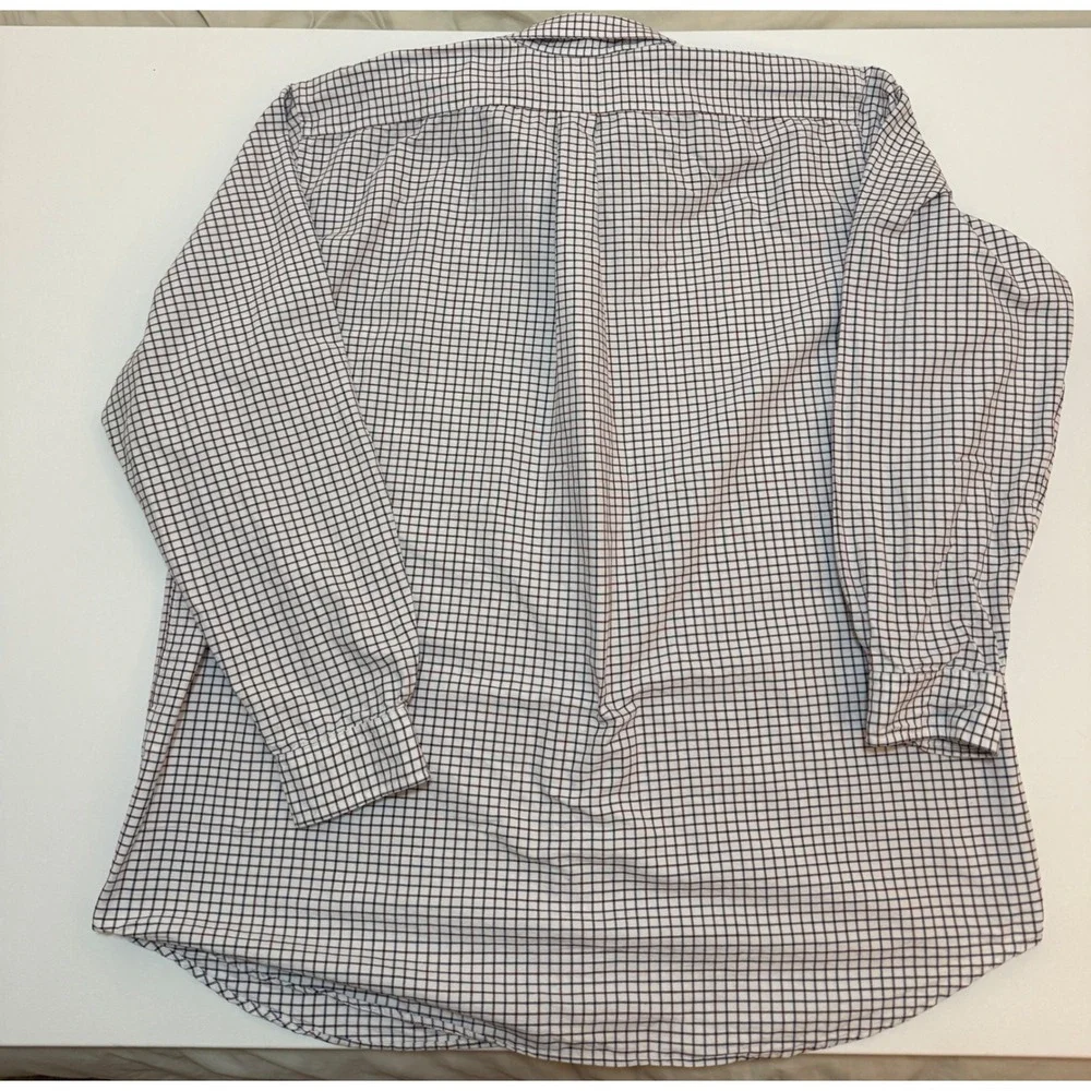 Polo Ralph Lauren Mens 2XLT Classic Fit Plaid Button Down Shirt Tall White Blue